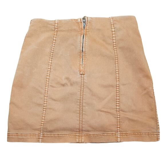 Free People Modern Femme Curduroy Denim Mini Skirt Mustard Yellow Size 10 - Picture 3 of 9